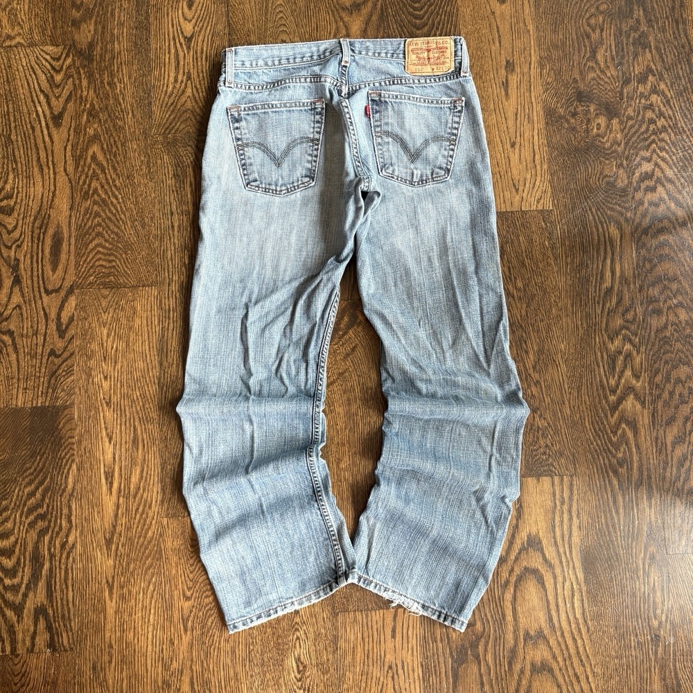 Vtg Levis 514 Slim Straight Jeans Mens Tag 32x30 Blue Faded Distressed Grunge